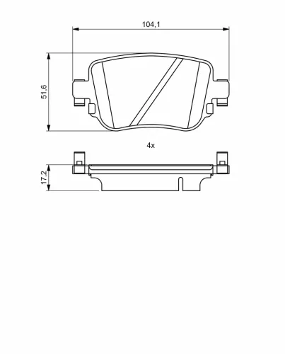 Bremsbelagsatz, Scheibenbremse BOSCH 0 986 494 797 Bild Bremsbelagsatz, Scheibenbremse BOSCH 0 986 494 797