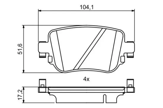 Bremsbelagsatz, Scheibenbremse BOSCH 0 986 494 797 Bild Bremsbelagsatz, Scheibenbremse BOSCH 0 986 494 797