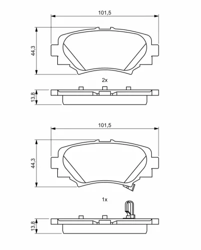 Bremsbelagsatz, Scheibenbremse BOSCH 0 986 494 803 Bild Bremsbelagsatz, Scheibenbremse BOSCH 0 986 494 803
