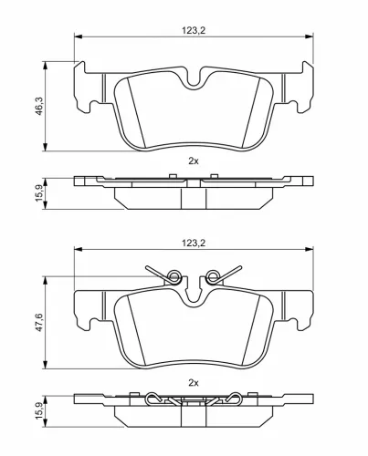 Bremsbelagsatz, Scheibenbremse BOSCH 0 986 494 812 Bild Bremsbelagsatz, Scheibenbremse BOSCH 0 986 494 812