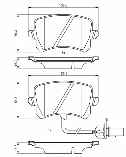 Bremsbelagsatz, Scheibenbremse Hinterachse BOSCH 0 986 494 814 Bild Bremsbelagsatz, Scheibenbremse Hinterachse BOSCH 0 986 494 814