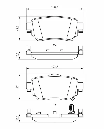 Bremsbelagsatz, Scheibenbremse BOSCH 0 986 494 816 Bild Bremsbelagsatz, Scheibenbremse BOSCH 0 986 494 816