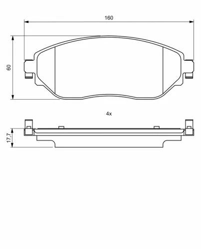 Bremsbelagsatz, Scheibenbremse BOSCH 0 986 494 817 Bild Bremsbelagsatz, Scheibenbremse BOSCH 0 986 494 817