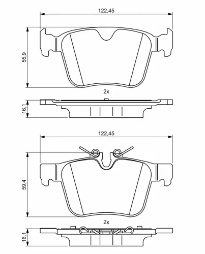 Bremsbelagsatz, Scheibenbremse BOSCH 0 986 494 819 Bild Bremsbelagsatz, Scheibenbremse BOSCH 0 986 494 819