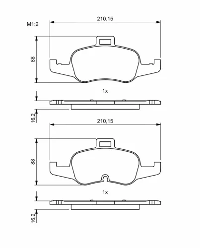 Bremsbelagsatz, Scheibenbremse Vorderachse BOSCH 0 986 494 820 Bild Bremsbelagsatz, Scheibenbremse Vorderachse BOSCH 0 986 494 820