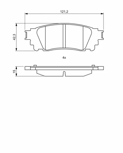 Bremsbelagsatz, Scheibenbremse Hinterachse BOSCH 0 986 494 822 Bild Bremsbelagsatz, Scheibenbremse Hinterachse BOSCH 0 986 494 822