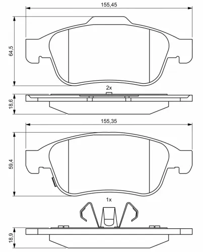 Bremsbelagsatz, Scheibenbremse BOSCH 0 986 494 826 Bild Bremsbelagsatz, Scheibenbremse BOSCH 0 986 494 826