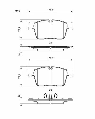 Bremsbelagsatz, Scheibenbremse BOSCH 0 986 494 829 Bild Bremsbelagsatz, Scheibenbremse BOSCH 0 986 494 829