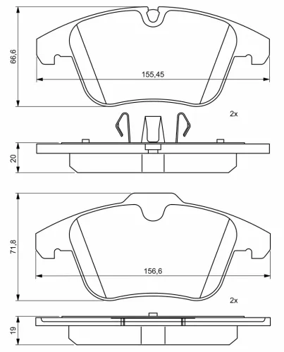 Bremsbelagsatz, Scheibenbremse Vorderachse BOSCH 0 986 494 830 Bild Bremsbelagsatz, Scheibenbremse Vorderachse BOSCH 0 986 494 830