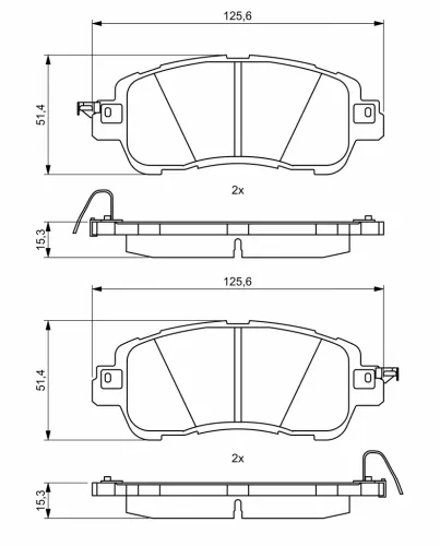 Bremsbelagsatz, Scheibenbremse BOSCH 0 986 494 832 Bild Bremsbelagsatz, Scheibenbremse BOSCH 0 986 494 832