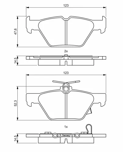 Bremsbelagsatz, Scheibenbremse Hinterachse BOSCH 0 986 494 836 Bild Bremsbelagsatz, Scheibenbremse Hinterachse BOSCH 0 986 494 836