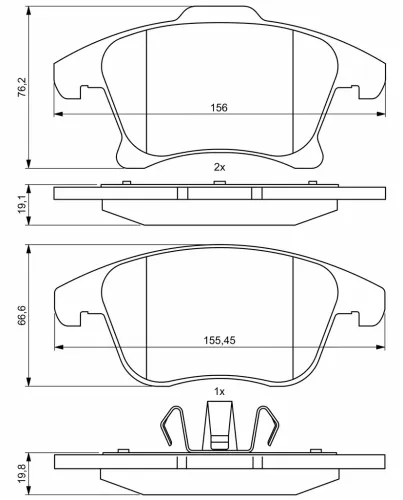 Bremsbelagsatz, Scheibenbremse BOSCH 0 986 494 837 Bild Bremsbelagsatz, Scheibenbremse BOSCH 0 986 494 837