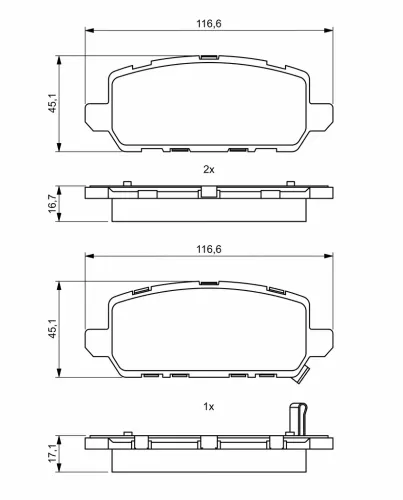 Bremsbelagsatz, Scheibenbremse BOSCH 0 986 494 838 Bild Bremsbelagsatz, Scheibenbremse BOSCH 0 986 494 838