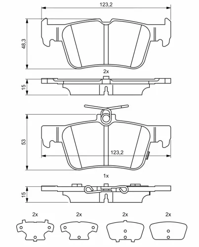 Bremsbelagsatz, Scheibenbremse BOSCH 0 986 494 839 Bild Bremsbelagsatz, Scheibenbremse BOSCH 0 986 494 839