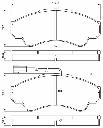 Bremsbelagsatz, Scheibenbremse Vorderachse BOSCH 0 986 494 850 Bild Bremsbelagsatz, Scheibenbremse Vorderachse BOSCH 0 986 494 850