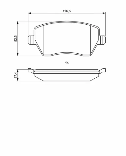 Bremsbelagsatz, Scheibenbremse Vorderachse BOSCH 0 986 494 856 Bild Bremsbelagsatz, Scheibenbremse Vorderachse BOSCH 0 986 494 856