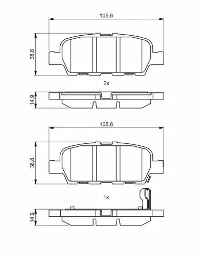 Bremsbelagsatz, Scheibenbremse BOSCH 0 986 494 857 Bild Bremsbelagsatz, Scheibenbremse BOSCH 0 986 494 857