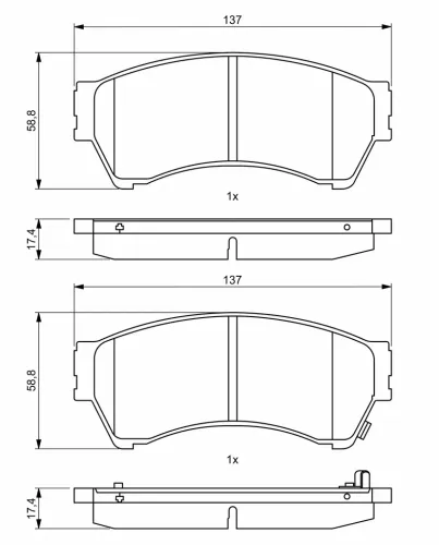 Bremsbelagsatz, Scheibenbremse Vorderachse BOSCH 0 986 494 860 Bild Bremsbelagsatz, Scheibenbremse Vorderachse BOSCH 0 986 494 860