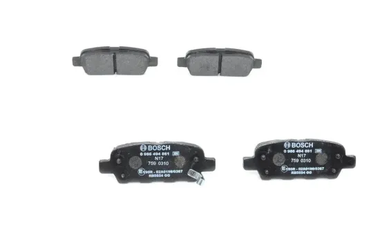 Bremsbelagsatz, Scheibenbremse Hinterachse BOSCH 0 986 494 861 Bild Bremsbelagsatz, Scheibenbremse Hinterachse BOSCH 0 986 494 861