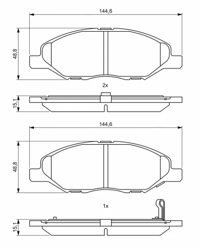 Bremsbelagsatz, Scheibenbremse Vorderachse BOSCH 0 986 494 867 Bild Bremsbelagsatz, Scheibenbremse Vorderachse BOSCH 0 986 494 867
