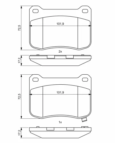 Bremsbelagsatz, Scheibenbremse Hinterachse BOSCH 0 986 494 872 Bild Bremsbelagsatz, Scheibenbremse Hinterachse BOSCH 0 986 494 872