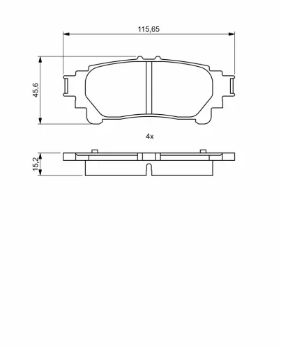 Bremsbelagsatz, Scheibenbremse Hinterachse BOSCH 0 986 494 873 Bild Bremsbelagsatz, Scheibenbremse Hinterachse BOSCH 0 986 494 873