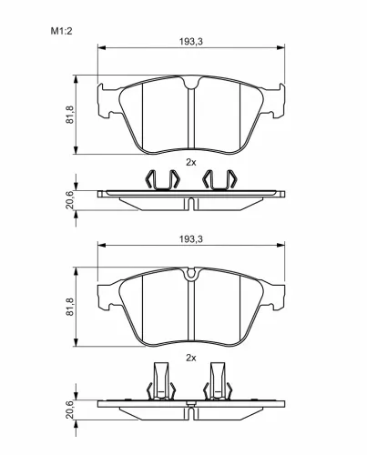 Bremsbelagsatz, Scheibenbremse Vorderachse BOSCH 0 986 494 875 Bild Bremsbelagsatz, Scheibenbremse Vorderachse BOSCH 0 986 494 875