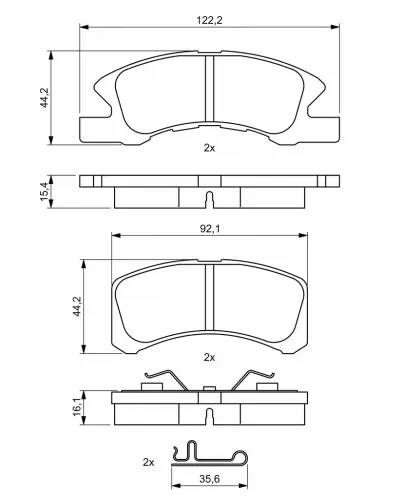 Bremsbelagsatz, Scheibenbremse Vorderachse BOSCH 0 986 494 878 Bild Bremsbelagsatz, Scheibenbremse Vorderachse BOSCH 0 986 494 878
