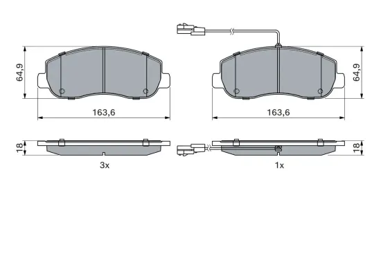 Bremsbelagsatz, Scheibenbremse BOSCH 0 986 494 894 Bild Bremsbelagsatz, Scheibenbremse BOSCH 0 986 494 894