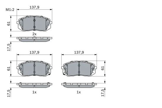 Bremsbelagsatz, Scheibenbremse BOSCH 0 986 494 905 Bild Bremsbelagsatz, Scheibenbremse BOSCH 0 986 494 905