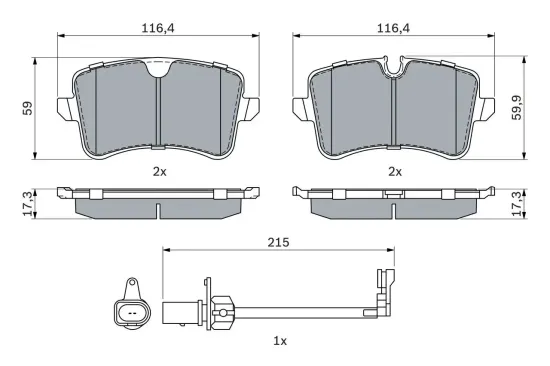 Bremsbelagsatz, Scheibenbremse BOSCH 0 986 494 916 Bild Bremsbelagsatz, Scheibenbremse BOSCH 0 986 494 916