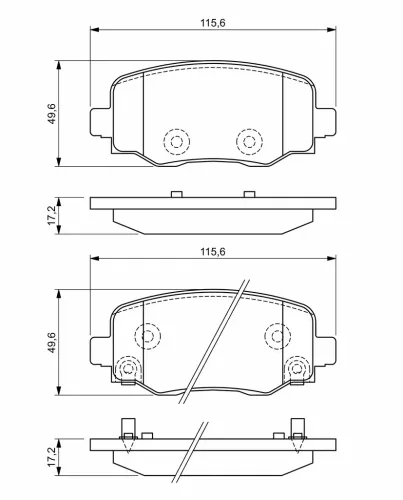 Bremsbelagsatz, Scheibenbremse Hinterachse BOSCH 0 986 494 930 Bild Bremsbelagsatz, Scheibenbremse Hinterachse BOSCH 0 986 494 930