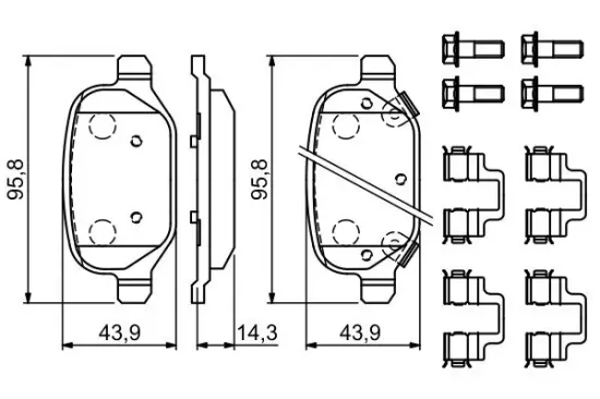 Bremsbelagsatz, Scheibenbremse BOSCH 0 986 494 935 Bild Bremsbelagsatz, Scheibenbremse BOSCH 0 986 494 935