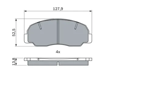 Bremsbelagsatz, Scheibenbremse Vorderachse BOSCH 0 986 494 944 Bild Bremsbelagsatz, Scheibenbremse Vorderachse BOSCH 0 986 494 944