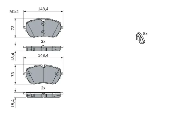 Bremsbelagsatz, Scheibenbremse BOSCH 0 986 494 946 Bild Bremsbelagsatz, Scheibenbremse BOSCH 0 986 494 946