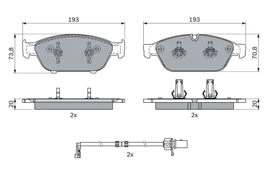 Bremsbelagsatz, Scheibenbremse BOSCH 0 986 494 987 Bild Bremsbelagsatz, Scheibenbremse BOSCH 0 986 494 987