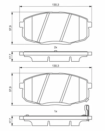 Bremsbelagsatz, Scheibenbremse Vorderachse BOSCH 0 986 494 995 Bild Bremsbelagsatz, Scheibenbremse Vorderachse BOSCH 0 986 494 995
