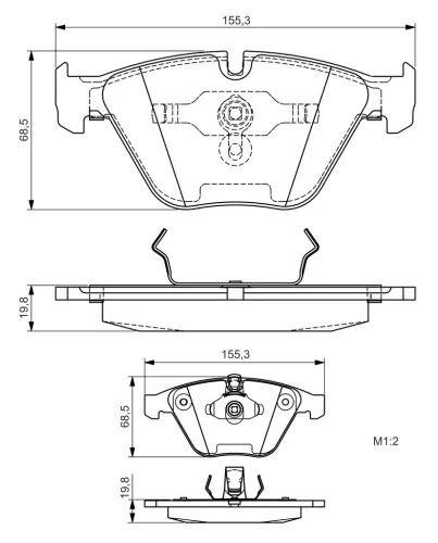 Bremsbelagsatz, Scheibenbremse BOSCH 0 986 495 082 Bild Bremsbelagsatz, Scheibenbremse BOSCH 0 986 495 082