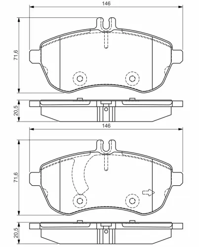 Bremsbelagsatz, Scheibenbremse Vorderachse BOSCH 0 986 495 104 Bild Bremsbelagsatz, Scheibenbremse Vorderachse BOSCH 0 986 495 104
