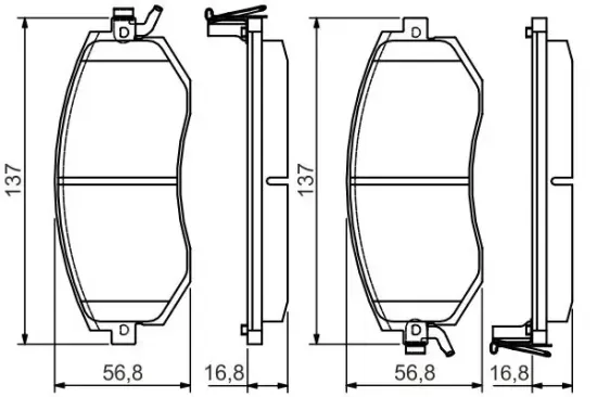 Bremsbelagsatz, Scheibenbremse BOSCH 0 986 495 125 Bild Bremsbelagsatz, Scheibenbremse BOSCH 0 986 495 125