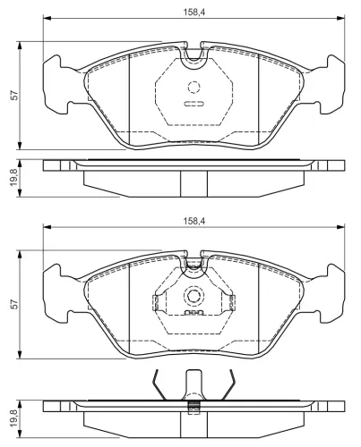 Bremsbelagsatz, Scheibenbremse Vorderachse BOSCH 0 986 495 162 Bild Bremsbelagsatz, Scheibenbremse Vorderachse BOSCH 0 986 495 162