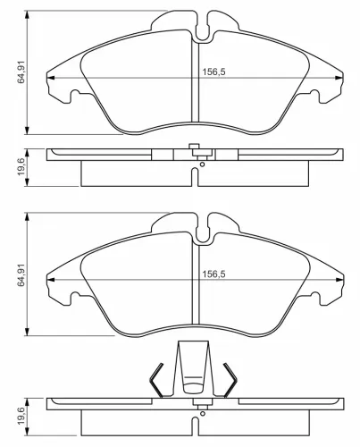 Bremsbelagsatz, Scheibenbremse Vorderachse BOSCH 0 986 495 245 Bild Bremsbelagsatz, Scheibenbremse Vorderachse BOSCH 0 986 495 245