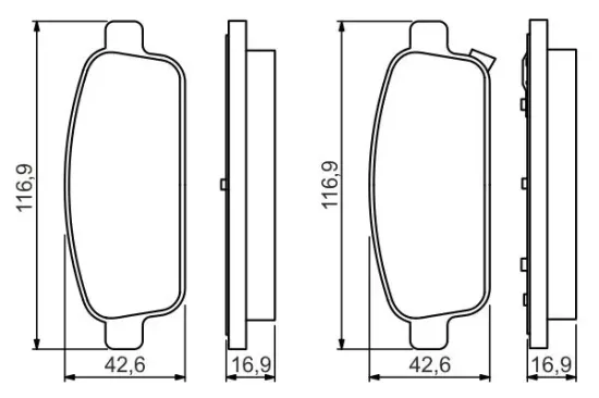 Bremsbelagsatz, Scheibenbremse Hinterachse Hinterachse BOSCH 0 986 495 259 Bild Bremsbelagsatz, Scheibenbremse Hinterachse Hinterachse BOSCH 0 986 495 259