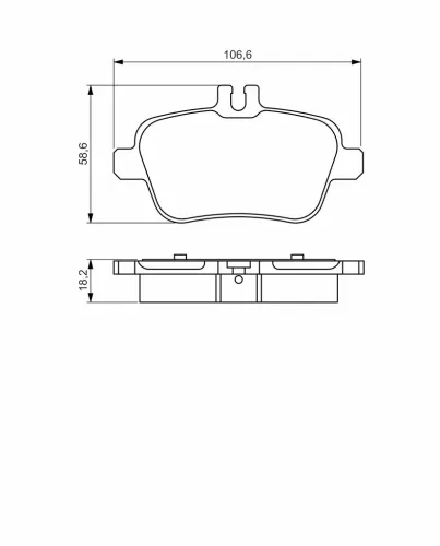 Bremsbelagsatz, Scheibenbremse Hinterachse BOSCH 0 986 495 348 Bild Bremsbelagsatz, Scheibenbremse Hinterachse BOSCH 0 986 495 348