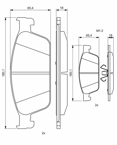Bremsbelagsatz, Scheibenbremse BOSCH 0 986 495 388 Bild Bremsbelagsatz, Scheibenbremse BOSCH 0 986 495 388