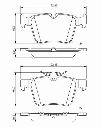 Bremsbelagsatz, Scheibenbremse BOSCH 0 986 495 394 Bild Bremsbelagsatz, Scheibenbremse BOSCH 0 986 495 394