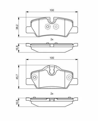 Bremsbelagsatz, Scheibenbremse Hinterachse BOSCH 0 986 495 400 Bild Bremsbelagsatz, Scheibenbremse Hinterachse BOSCH 0 986 495 400