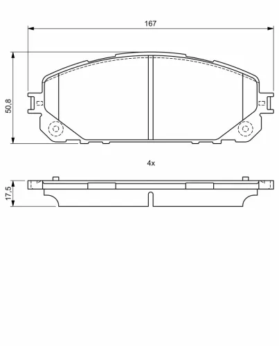 Bremsbelagsatz, Scheibenbremse BOSCH 0 986 495 404 Bild Bremsbelagsatz, Scheibenbremse BOSCH 0 986 495 404