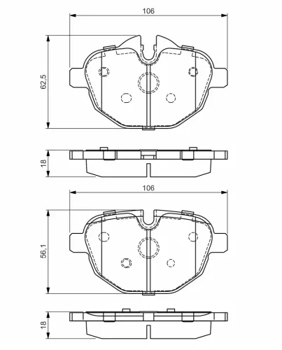 Bremsbelagsatz, Scheibenbremse BOSCH 0 986 495 442 Bild Bremsbelagsatz, Scheibenbremse BOSCH 0 986 495 442