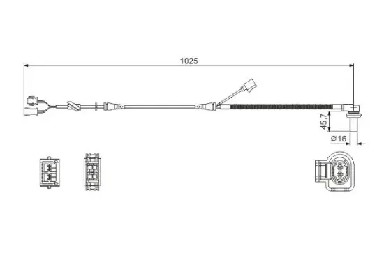 Sensor, Raddrehzahl BOSCH 0 986 594 002 Bild Sensor, Raddrehzahl BOSCH 0 986 594 002